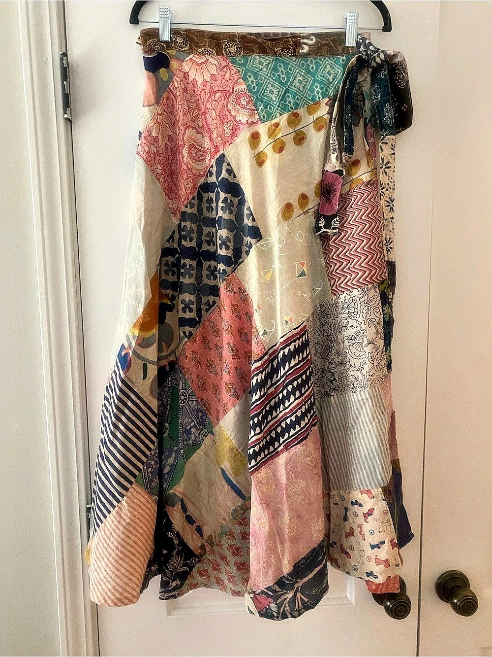Jaded Gypsy Patchwork Sunrise Wrap Skirt Multicolor